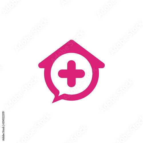 Home Medical symbol. Health Care icon. Nursing home