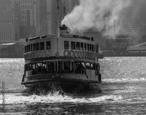 The star ferry in Hong Kong harbor