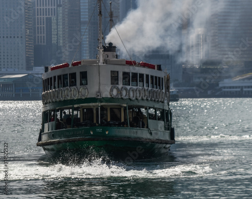 The star ferry in Hong Kong harbor