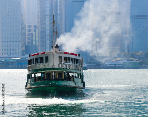 The star ferry in Hong Kong harbor