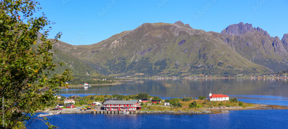 Overview image from the Oesterfjord Lofoten, Northern Norway