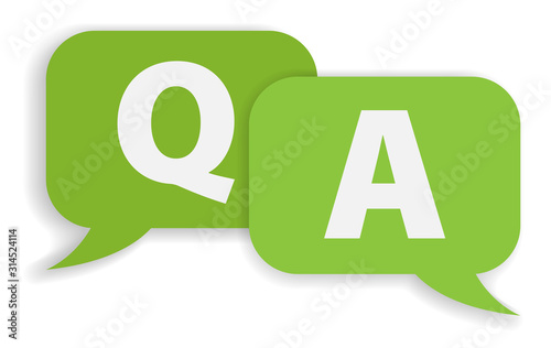 speech bubbles with Q and A isolated on white background vector illustration, frequently asked questions or questions and answers concept