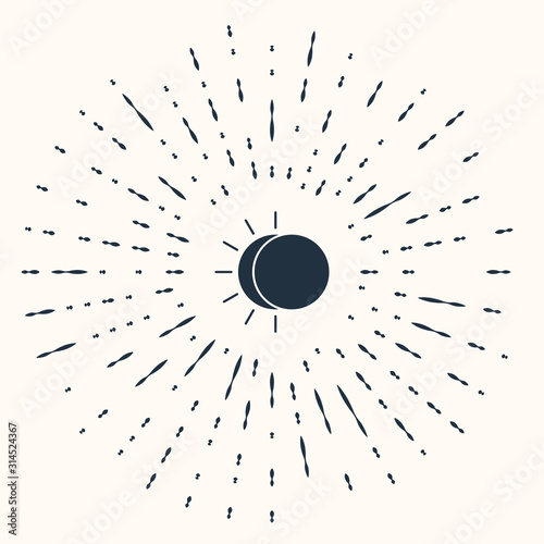 Grey Eclipse of the sun icon isolated on beige background. Total sonar eclipse. Abstract circle random dots. Vector Illustration
