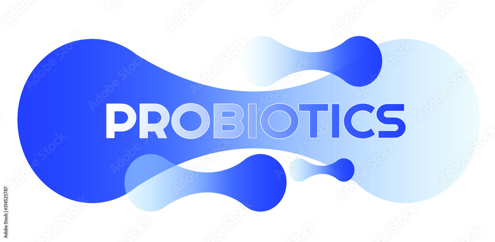 Probiotics text background. Micro probiotic microorganism Probiotics text background. Micro probiotic microorganism