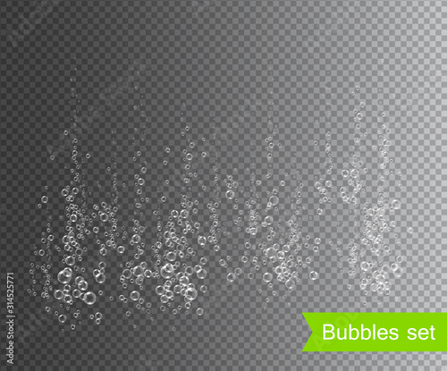 White bubbles under water vector illustration on transparent background