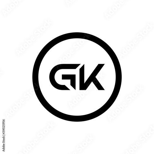 Initial GK Letter Linked Logo. GK letter Type Logo Design vector Template. Abstract Letter GK logo Design