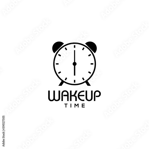 Creative logo design of alarm clock with white and black background - EPS10 - Vector.
