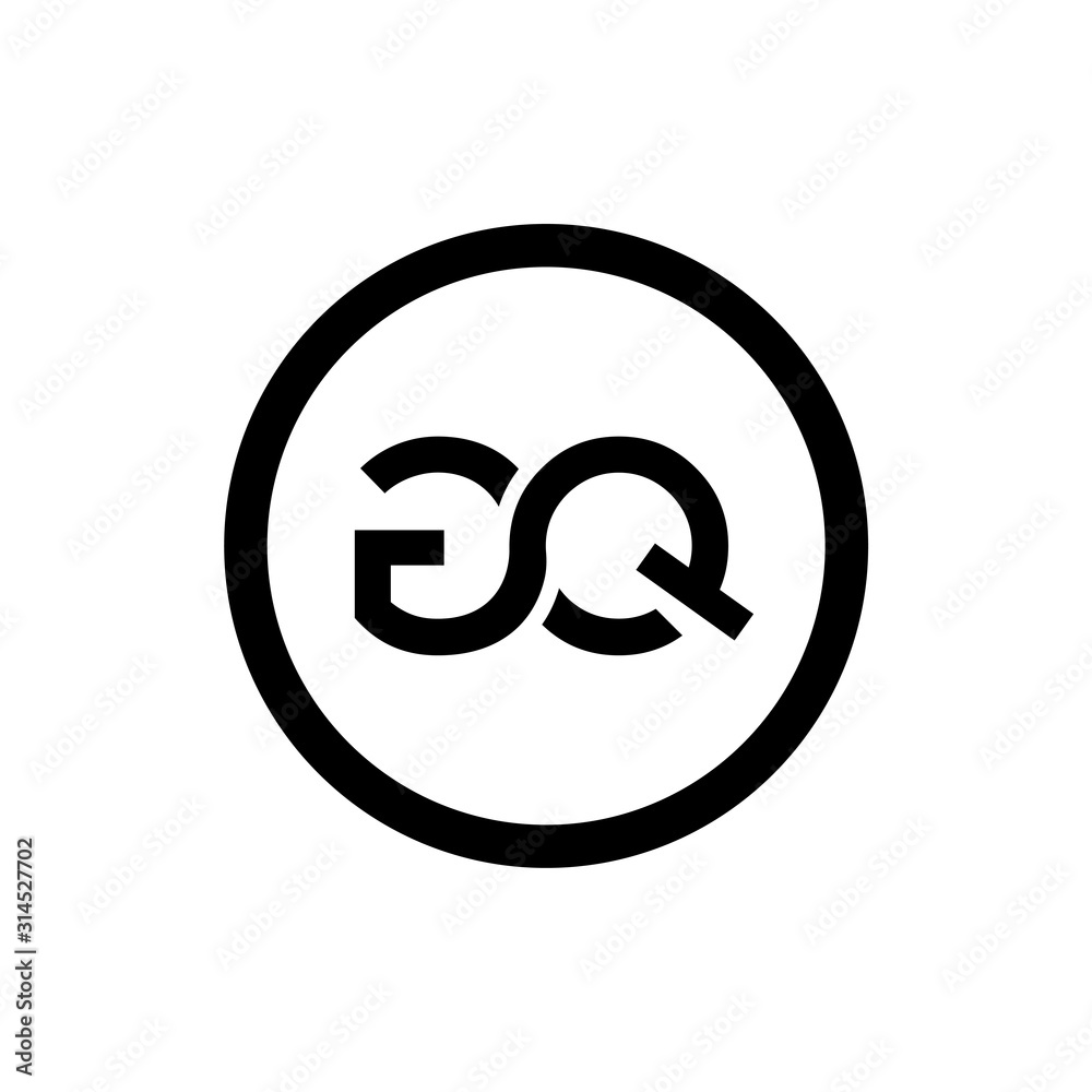 Initial GQ Letter Linked Logo. GQ letter Type Logo Design vector ...