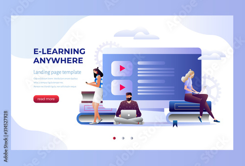 Tutorial infographic, graduation, e-learning research, university exam, college research, online courses concept. Character teaching course or seminar for students in the world. Flat isometric vector.