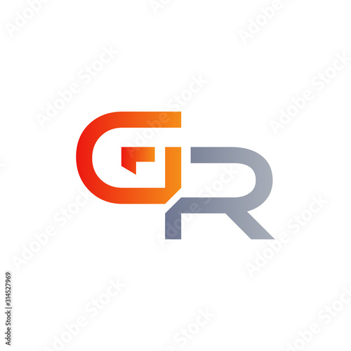 Initial GR Letter Linked Logo. GR letter Type Logo Design vector Template. Abstract Letter GR logo Design