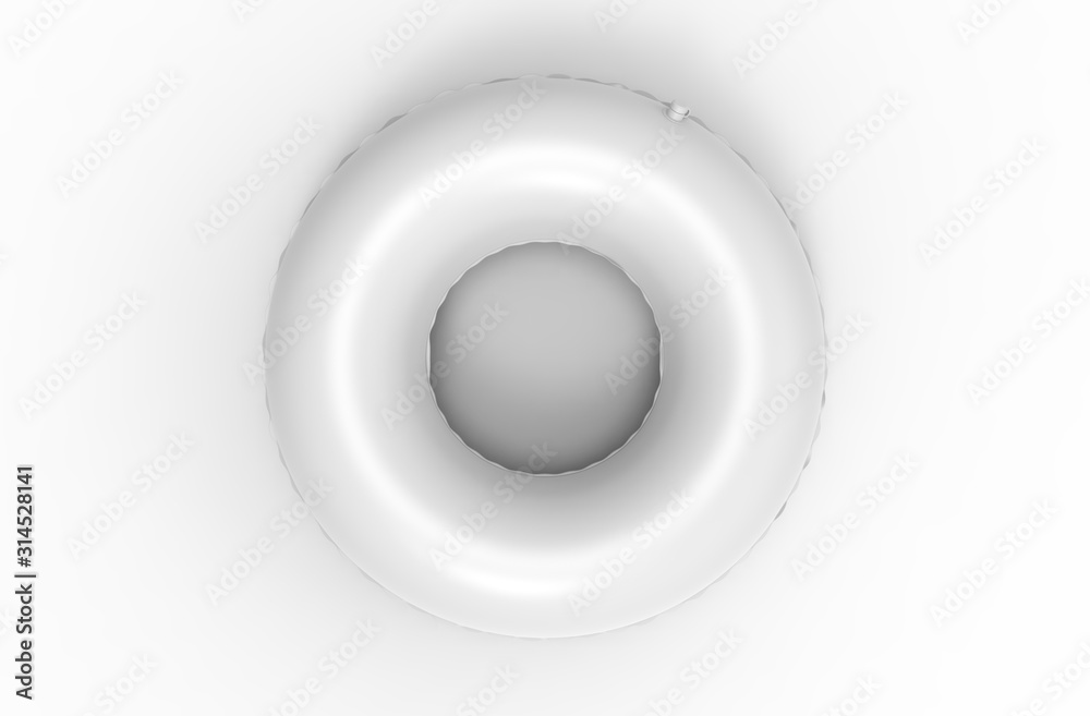 Adult Kids Swimming Ring Inflatable Pool Float Circular Tube For Branding. 3d render illustration.