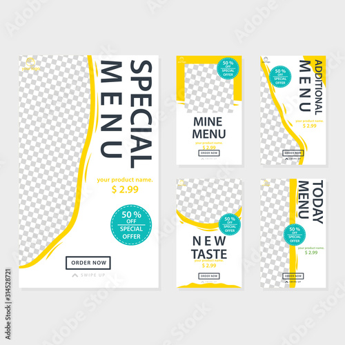 Social Media Promotion template Bundle for Food and Culinary Theme. Also you can use for flyer and Brochure.
