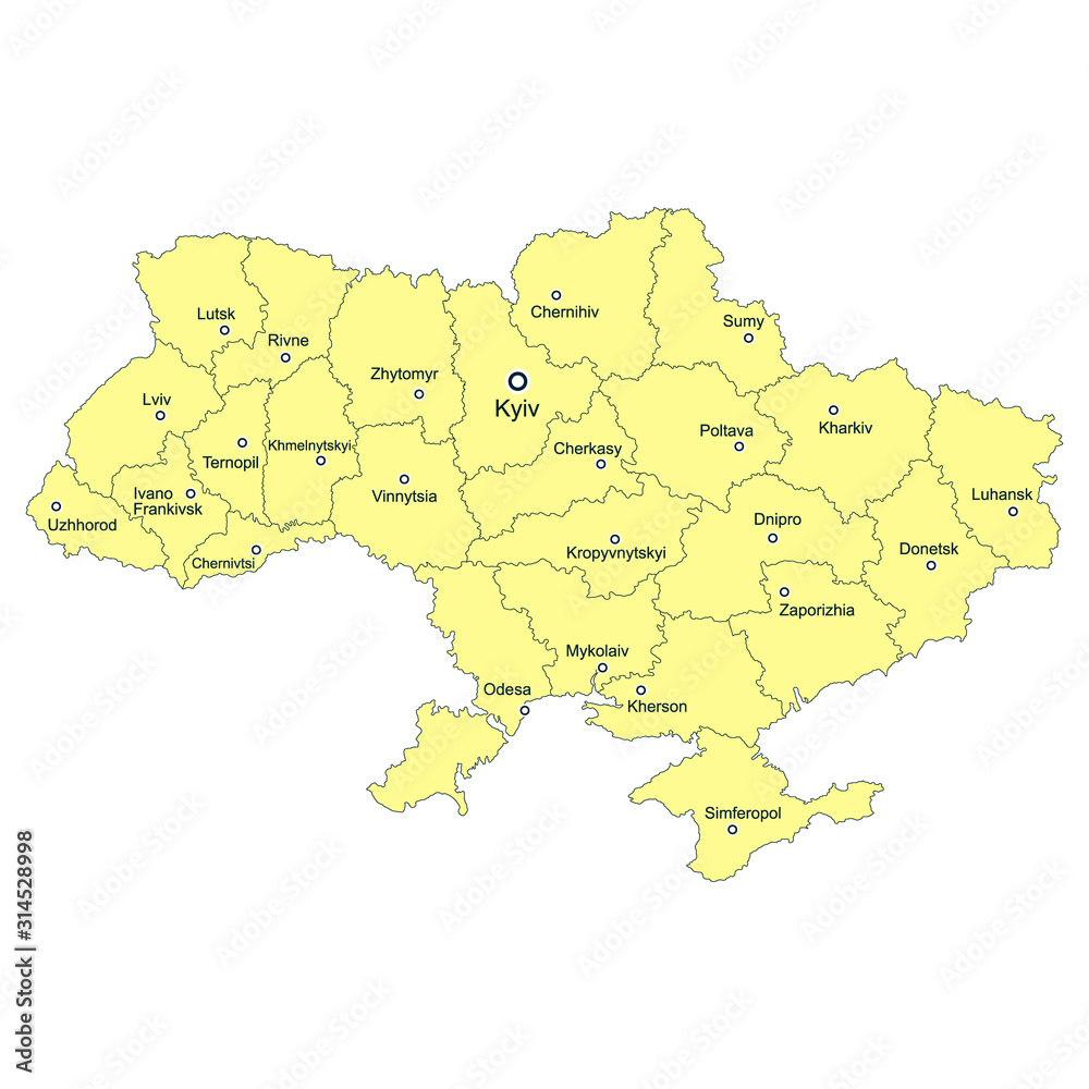 vector map with Administrative divisions of Ukraine vector map with Administrative divisions of Ukraine