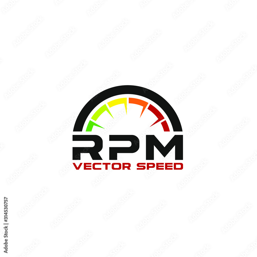 Speed, Speedometer & RPM Logo. Icon & Symbol Vector Illustration Speed, Speedometer & RPM Logo. Icon & Symbol Vector Illustration