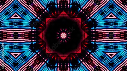 Kaleidoscope Mandala Art Design Abstract Background Loop