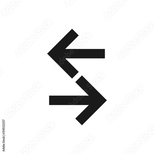 Set black arrows icons isolated on the white background