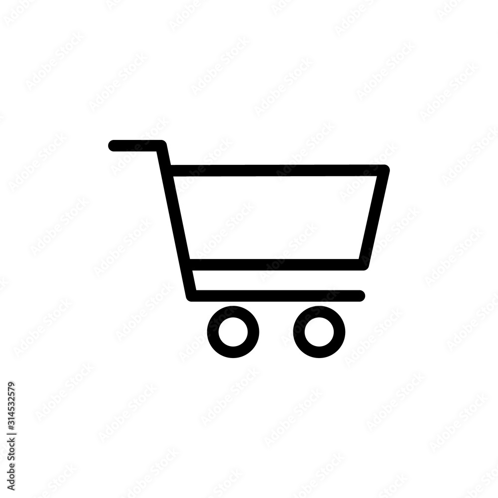 Shopping cart, basket flat vector icon illustration isolated on the white background Shopping cart, basket flat vector icon illustration isolated on the white background