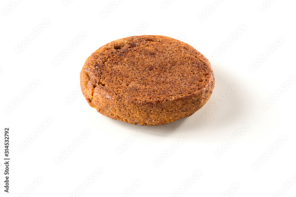 Upside down oatmeal cookie isolated on white background Upside down oatmeal cookie isolated on white background