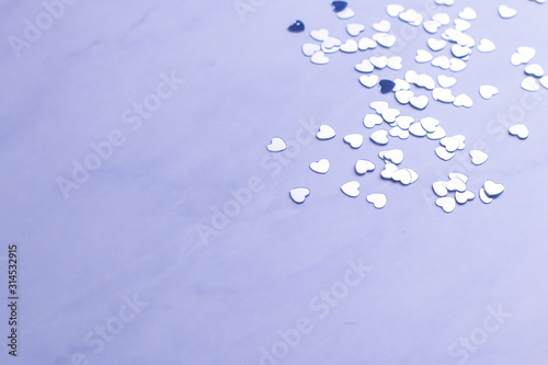 Decorative hearts on color background