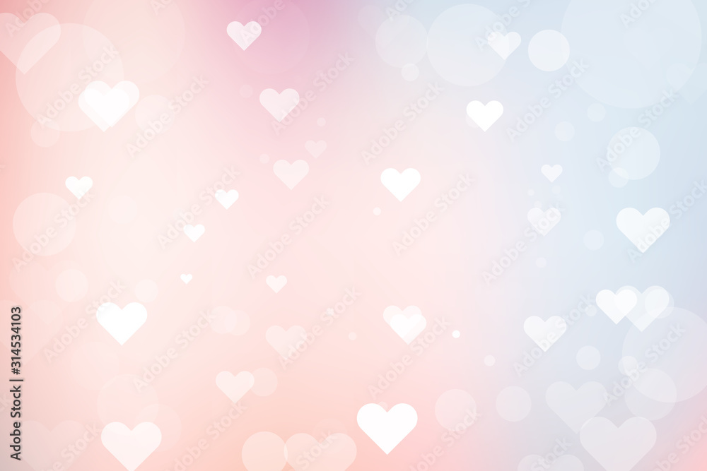 abstract bokeh background with heart for Valentine's day