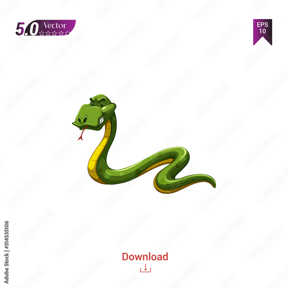 Naklejka premium colorful Snake animal vector icon for graphic design