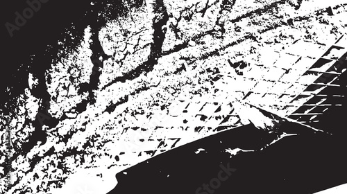 Black and white vintage grunge futuristic background. Suitable to create unique overlay textures with the effect of scratching, breaking, antiquity and old materials.