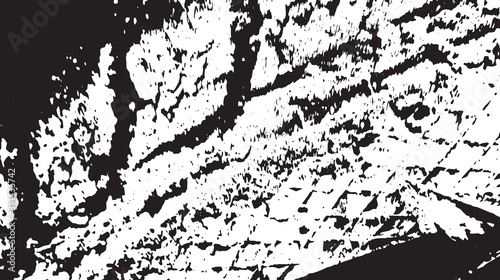 Black and white vintage grunge futuristic background. Suitable to create unique overlay textures with the effect of scratching, breaking, antiquity and old materials.