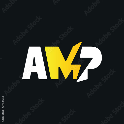 Creative,Modern Letter AMP bolt logo design template vector eps  for use electric business purpose