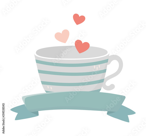 happy valentines day coffee cup flying hearts love romantic