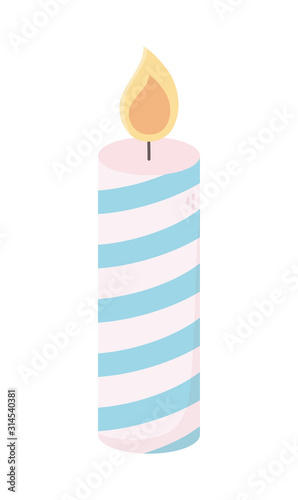 striped burning candle celebration decoration icon