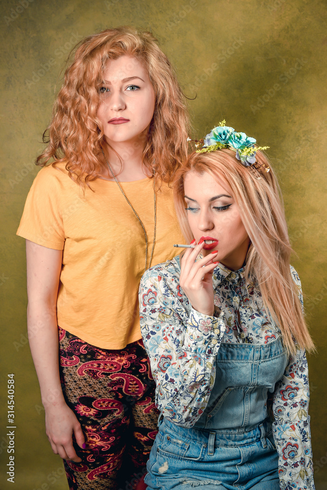 two girls posing two girls posing