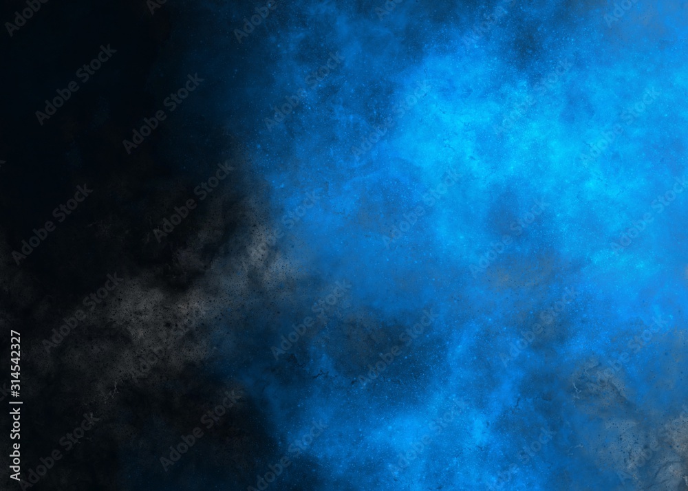 Blue nebula on black background