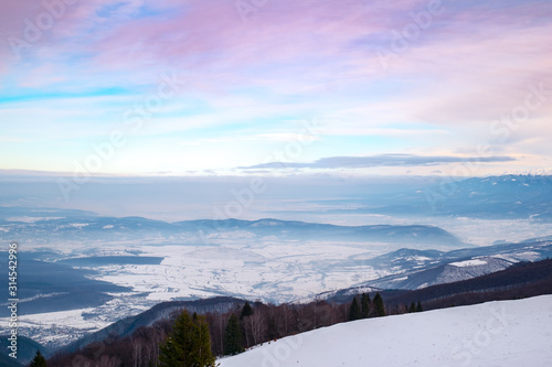 Winter in Cindrel mountains,  Romania, Magura peak, 1304m photo