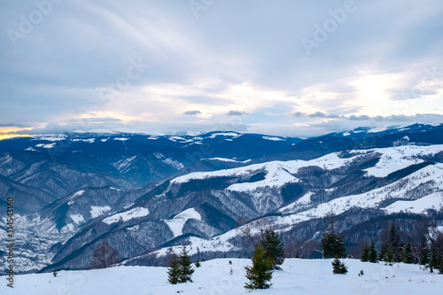 Winter in Cindrel mountains   Romania  Magura peak  1304m