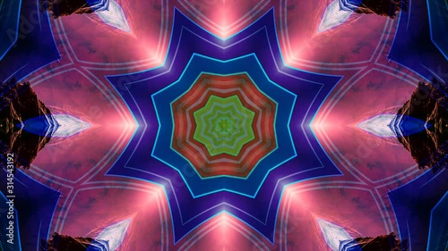Kaleidoscope Mandala Art Design Abstract Background Loop