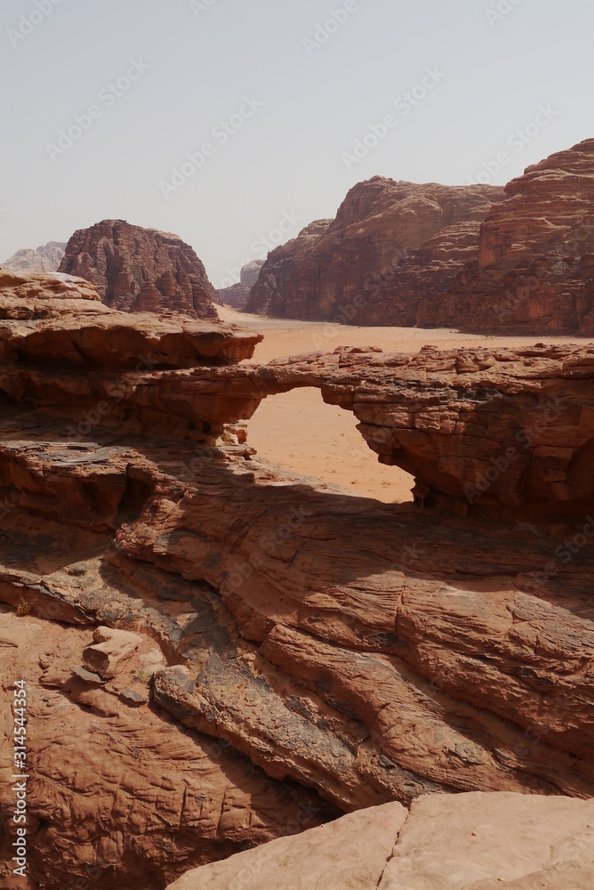 famous Wadi Rum desert with different rock formations, Jordan, Middle East
