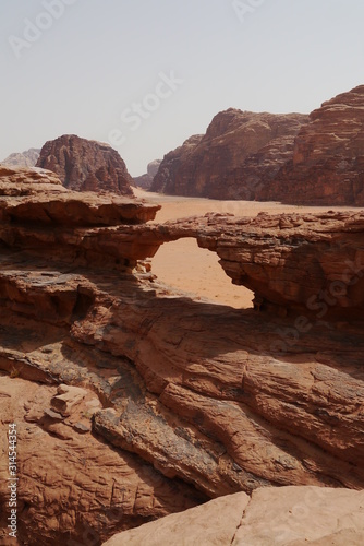 famous Wadi Rum desert with different rock formations, Jordan, Middle East © Anja