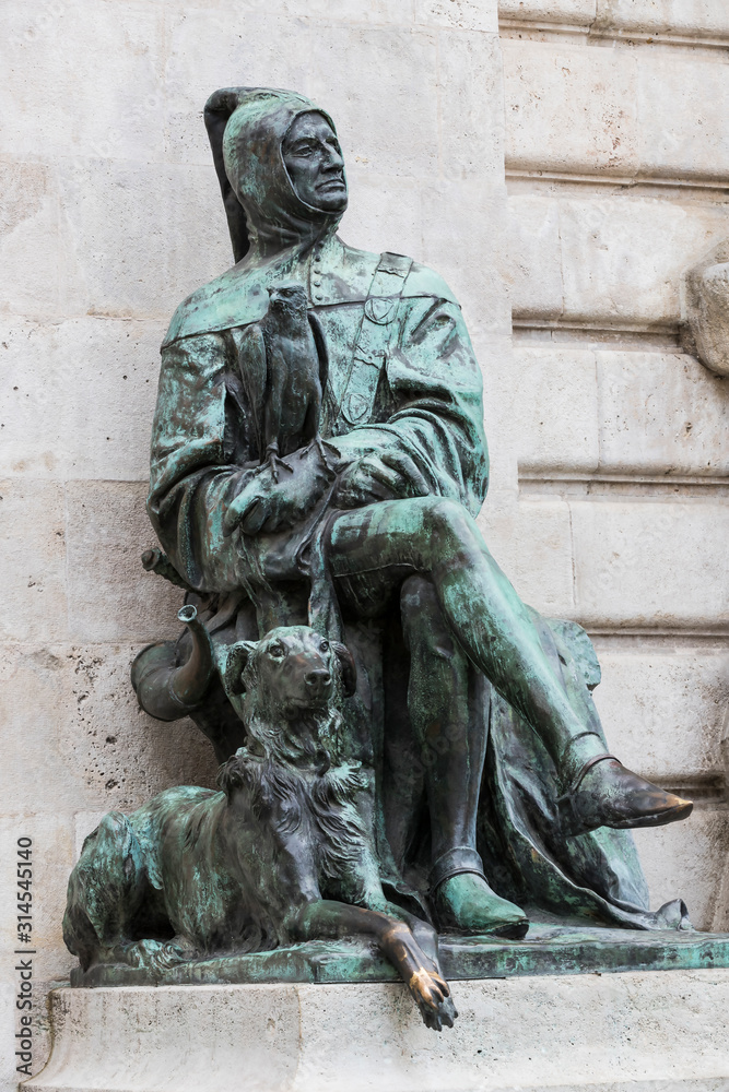 Naklejka premium Elements of the Fountain Hunt of King Matthias at the Royal Palace in Budapest.