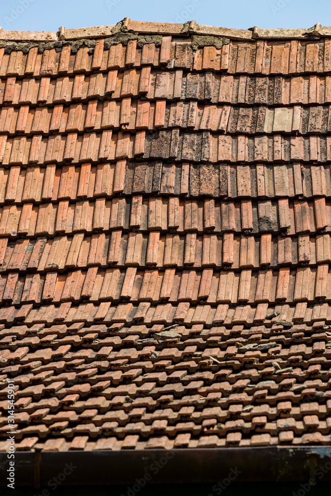 Texture of the old roof tiles ceramic background. Texture of the old roof tiles ceramic background.