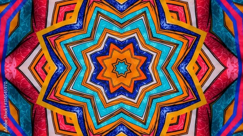 Kaleidoscope Mandala Art Design Abstract Background Loop
