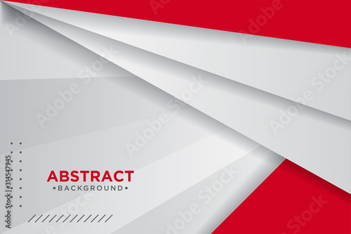 Abstract red and white overlapping layers background a combination 