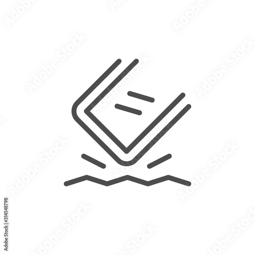 Fall protection for device line icon