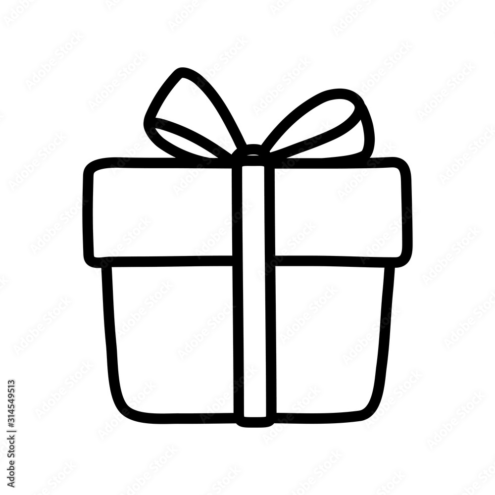 happy valentines day gift box love thick line happy valentines day gift box love thick line