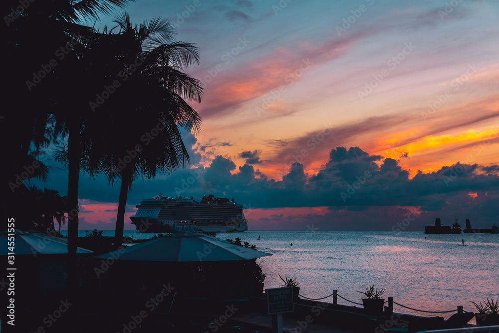 Sunset at Seven Mile Beach Caymans