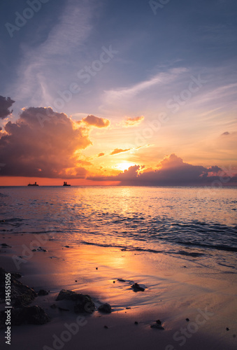Beach sunset in the Caribbean