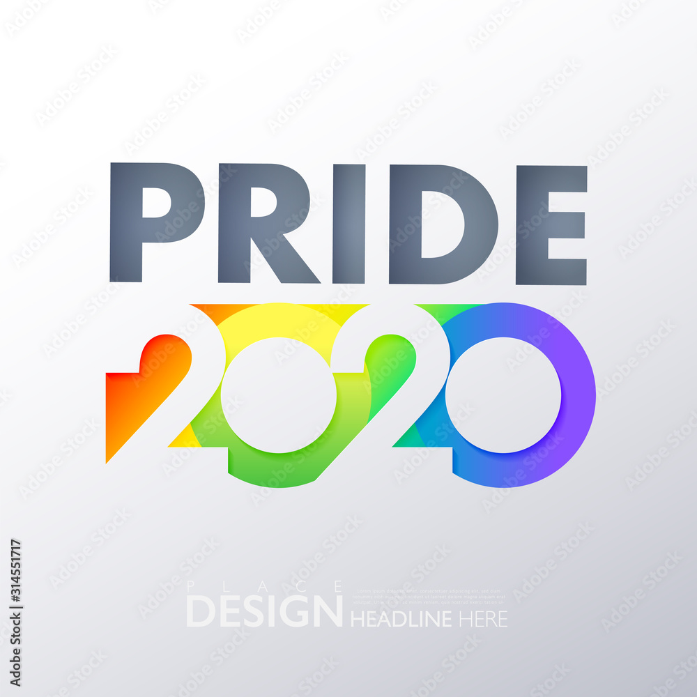 LGBTQ pride 2020 banner. Multi color rainbow conceptual design logo on white gradient background. Vector illustration for festival parades and party events. LGBTQ pride 2020 banner. Multi color rainbow conceptual design logo on white gradient background. Vector illustration for festival parades and party events.