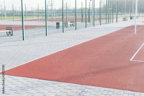 Partial view of the new tennis court