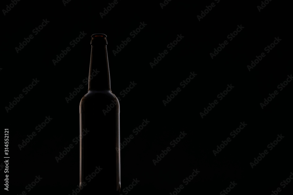 Empty dark bottle without cork and label Empty dark bottle without cork and label