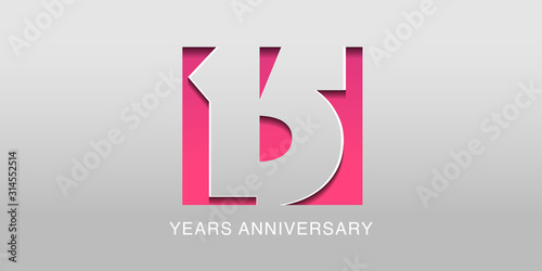 15 years anniversary vector icon, symbol, logo. Graphic background or card