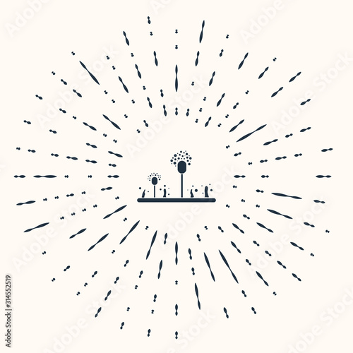 Grey Mold icon isolated on beige background. Abstract circle random dots. Vector Illustration